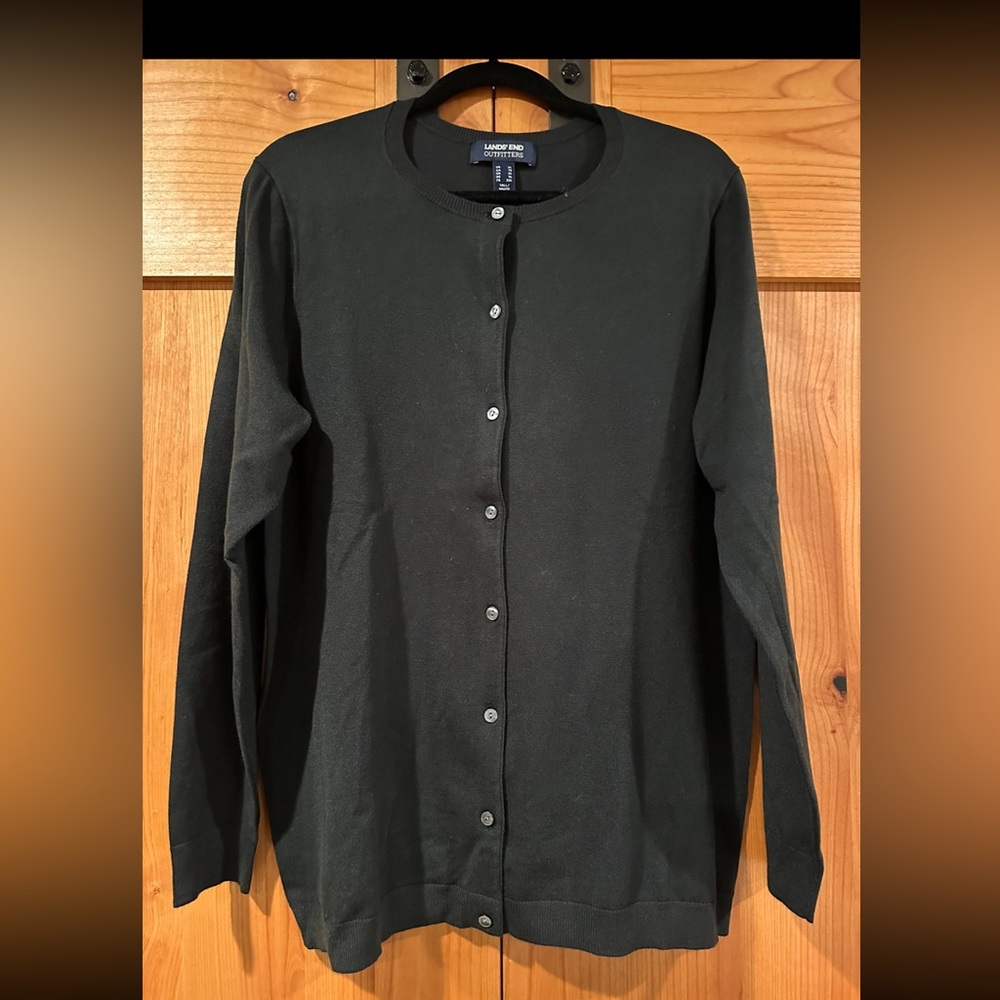 Land’s End black cardigan sweater NWOT size XL